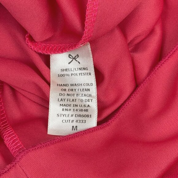 Everly Hot Pink Halter Swing Dress Scalloped Hem Keyhole Back Size M - Picture 5 of 5